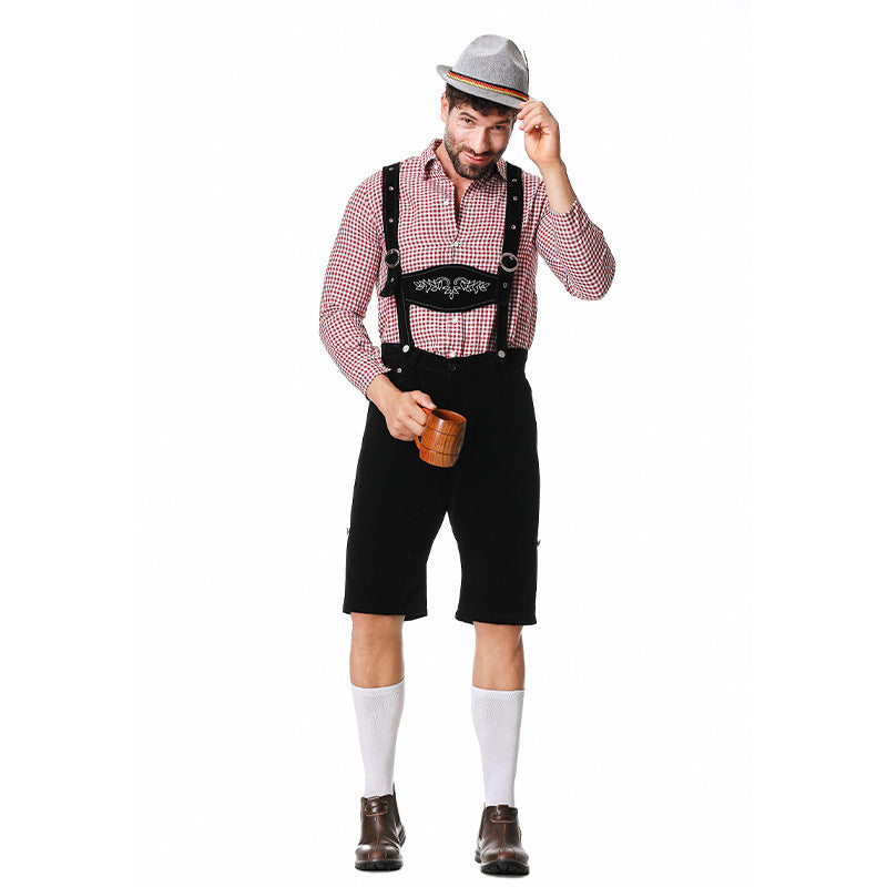 Trachten-Kniebundhose für Herren mit verstellbaren Trägern