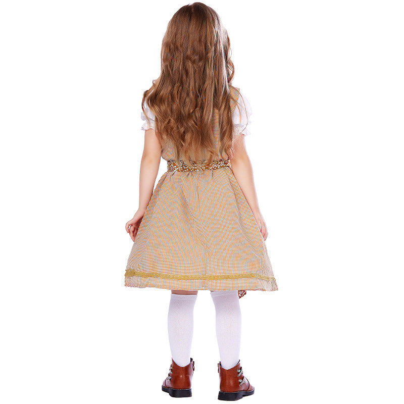 Trachtenkleid für Mädchen mit Schürze und Puffbluse