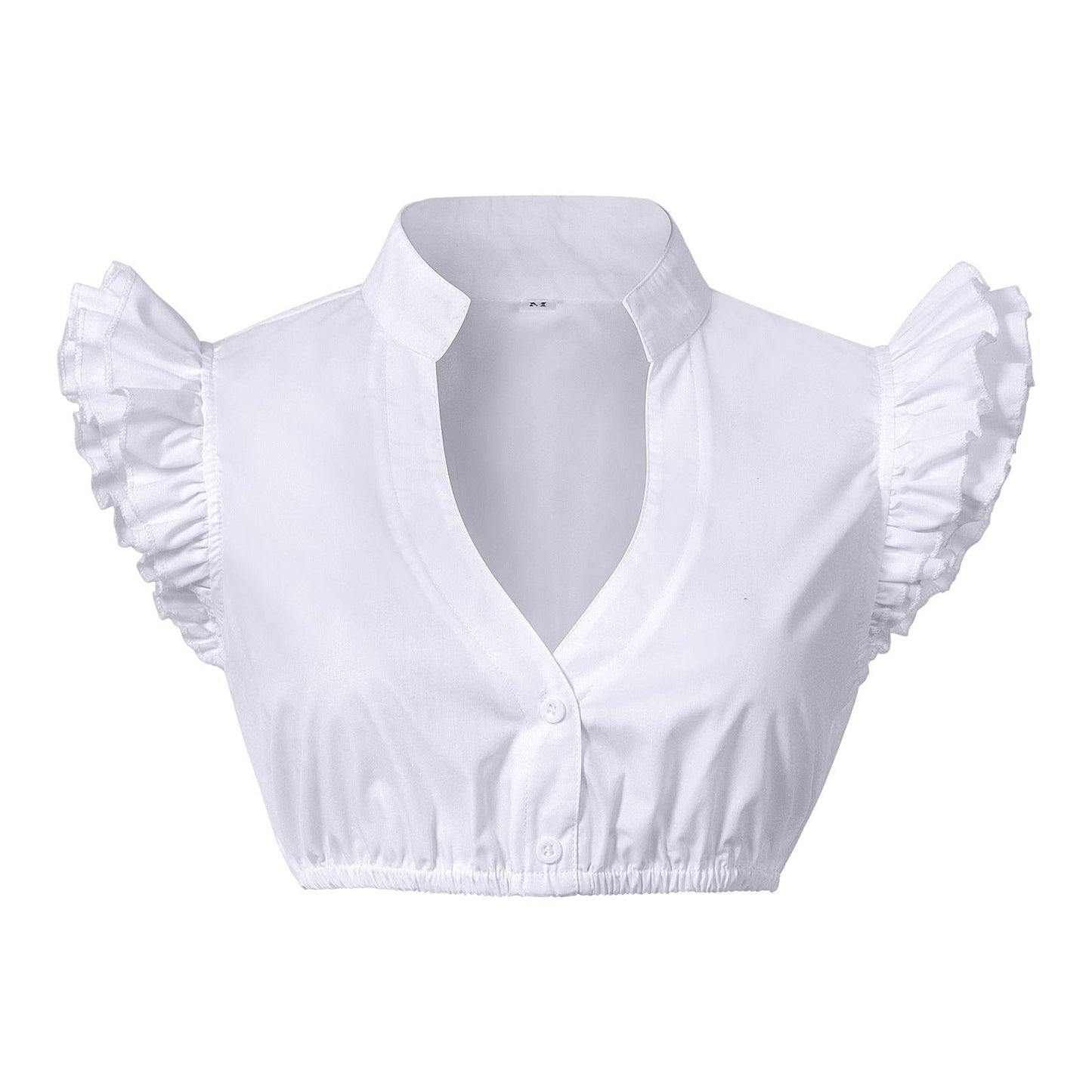 Spitzenbolero-Bluse für Damen mit Stehkragen