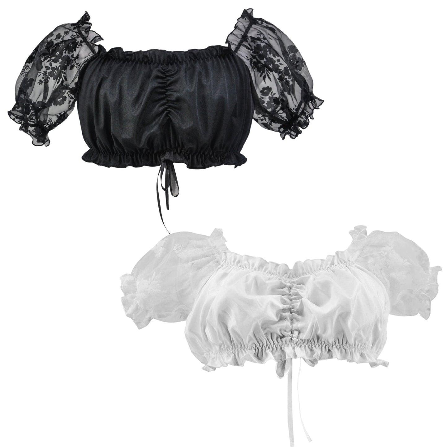 Damen Trachten-Dirndlbluse – mit Puffärmeln