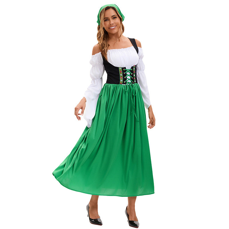 Renaissance-Bauernkleid für Damen mit Trompetenärmeln