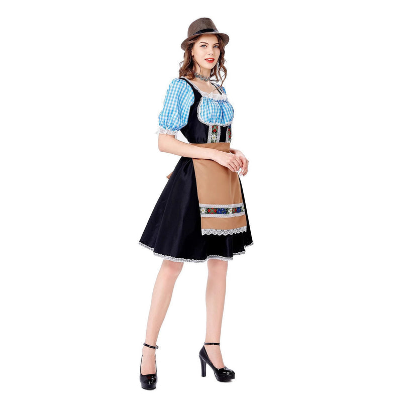 Trachtenkleid für Damen mit Karostoff und Schürze