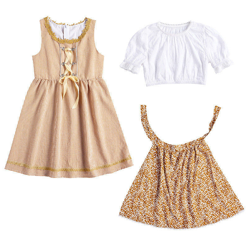 Trachtenkleid für Mädchen mit Schürze und Puffbluse