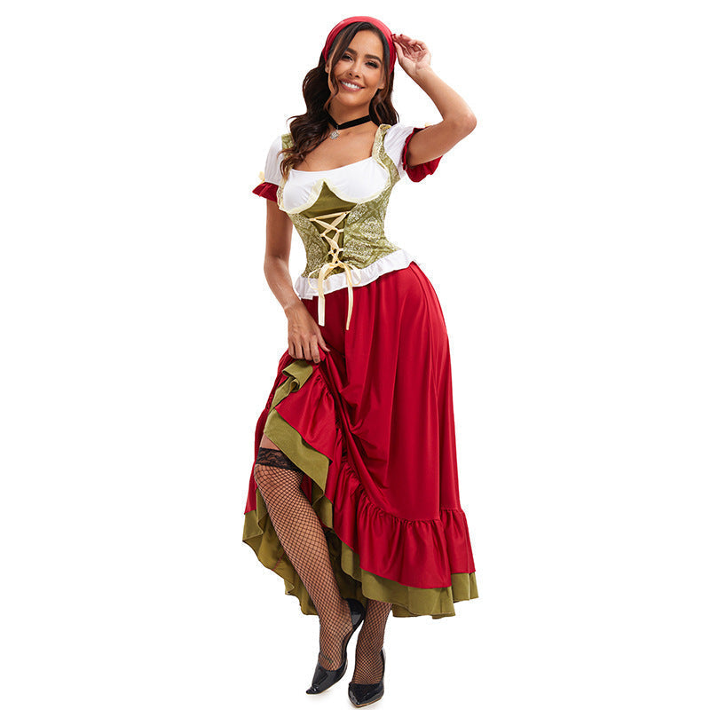 Oktoberfest-Kostüm für Damen mit Puffärmeln und Schnürmieder