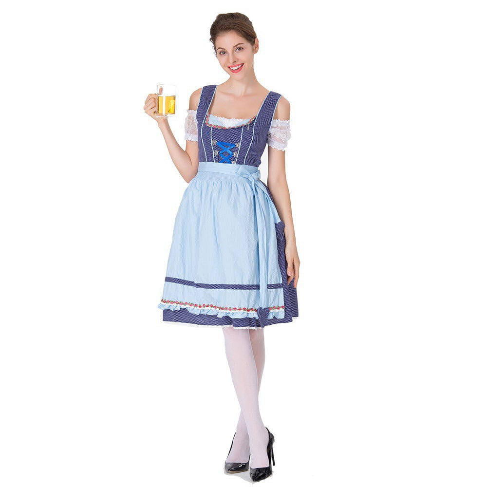 Dirndlkleid für Damen mit Schürze und Herz-Ausschnitt