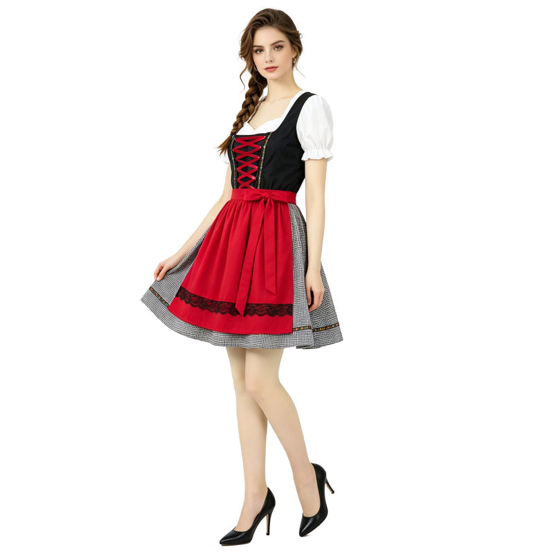 Dirndlkleid für Damen mit Puffärmeln und Schürze