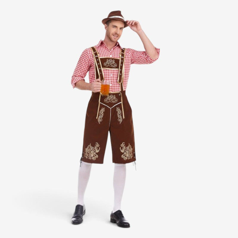 Trachtenlederhose für Herren mit barocker Stickerei