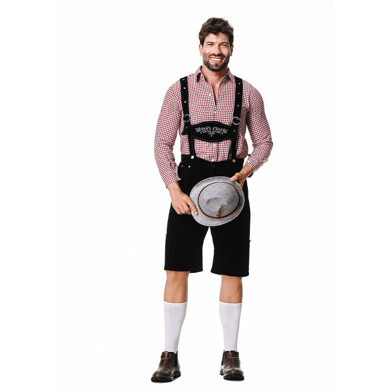 Trachten-Kniebundhose für Herren mit verstellbaren Trägern