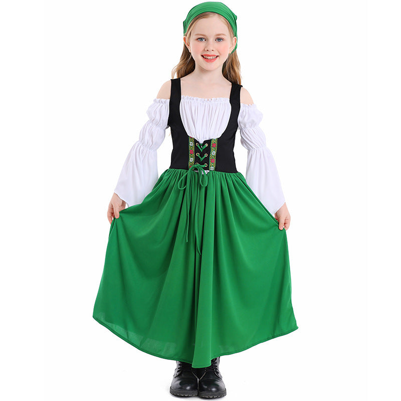 Kostüm für Mädchen im mittelalterlichen Stil mit Schnürmieder