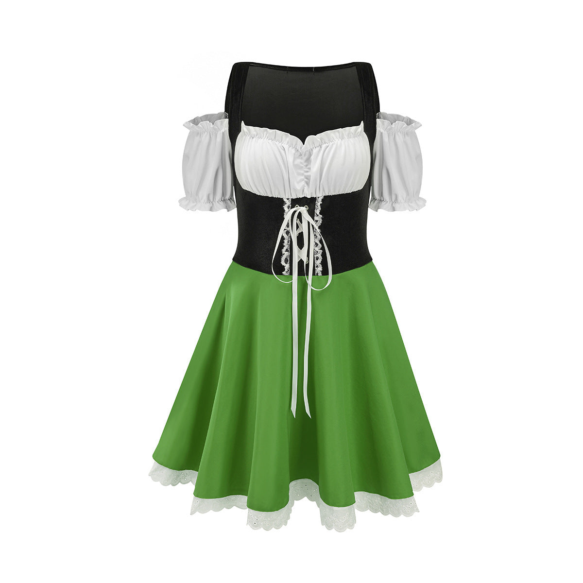 Trachtenkleid für Damen mit Puffärmeln und Schnürung