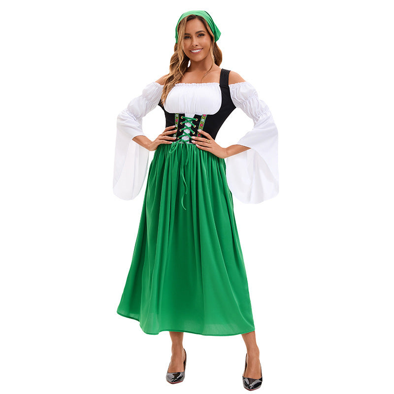 Renaissance-Bauernkleid für Damen mit Trompetenärmeln