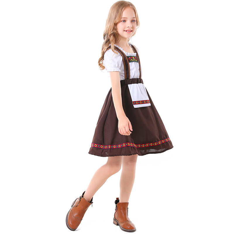 Dirndlkleid für Mädchen mit Schürze und Stickereien