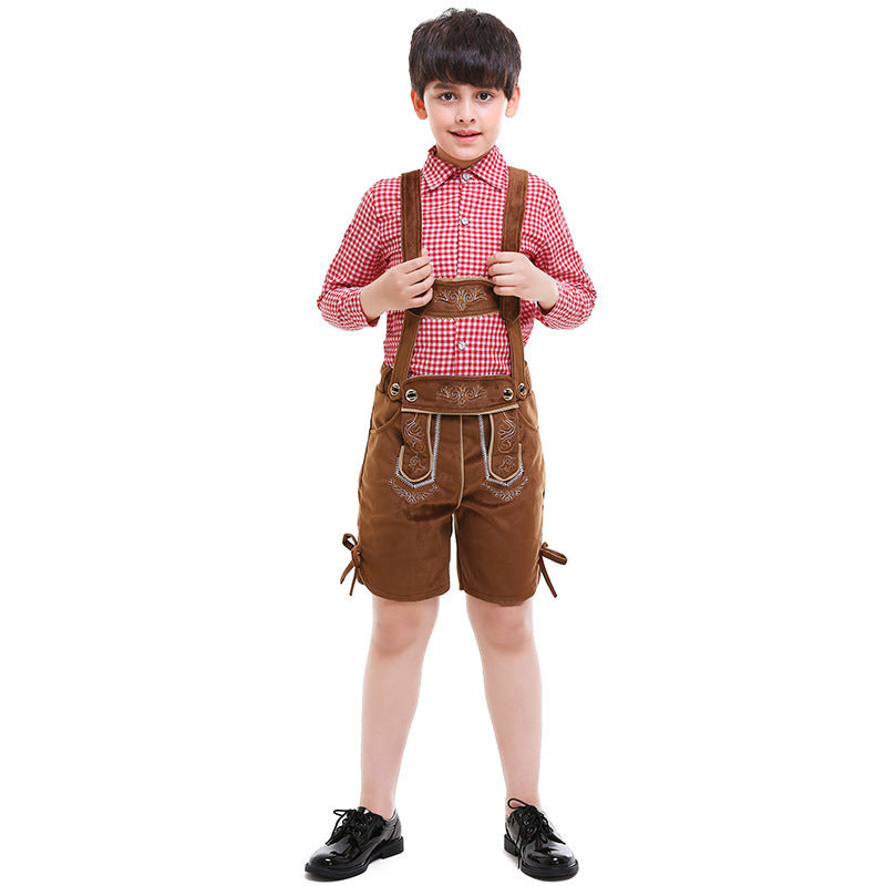 Kinderlederhose für Jungen im traditionellen Stil mit Stickerei
