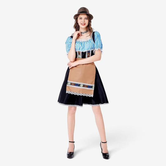 Trachtenkleid für Damen mit Karostoff und Schürze