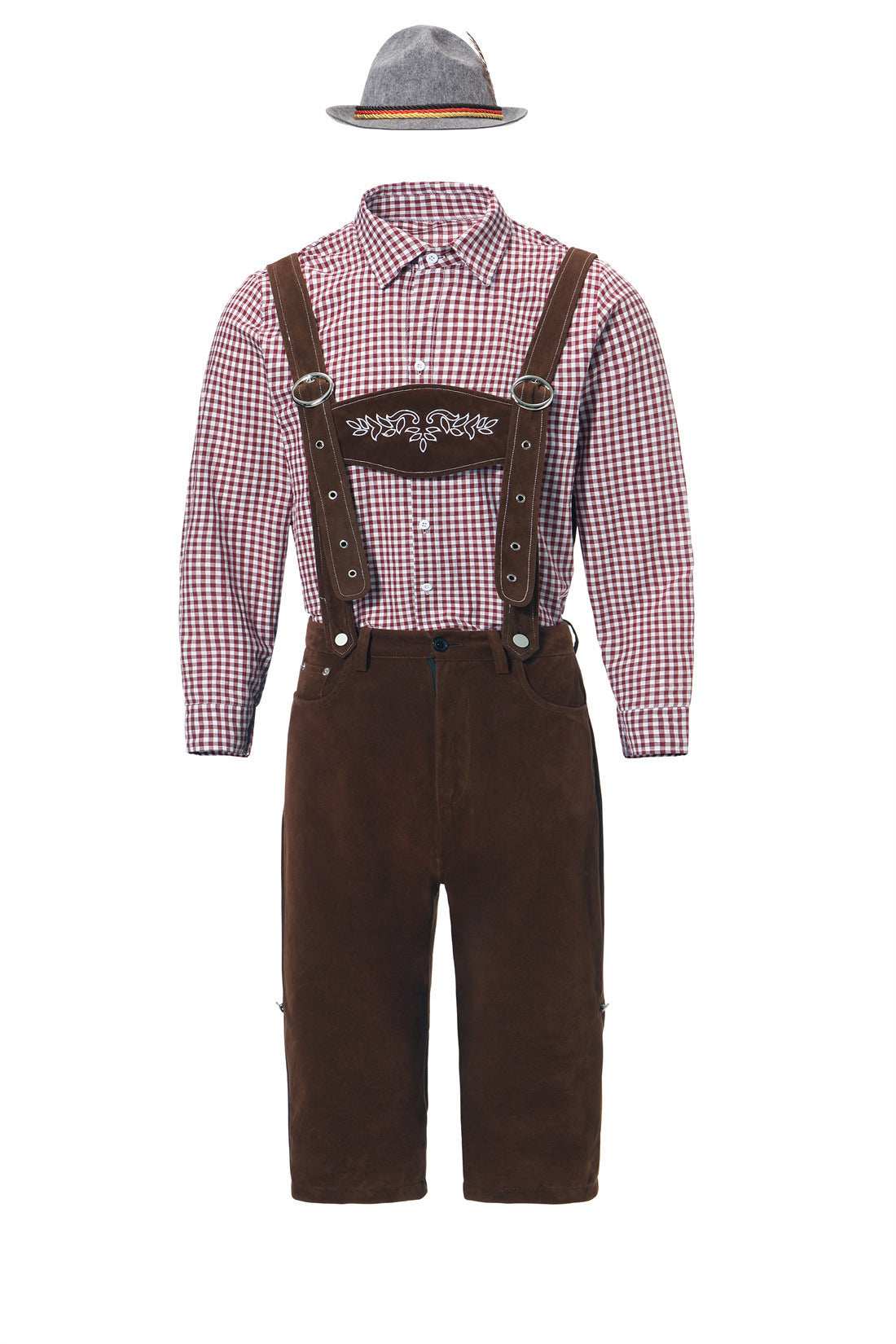 Trachten-Kniebundhose für Herren mit verstellbaren Trägern