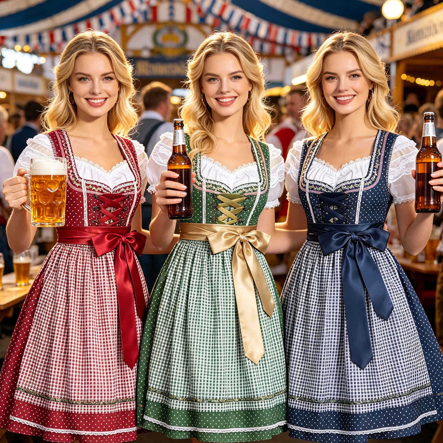 Dirndlkleid für Damen mit Schnürung und Schürze
