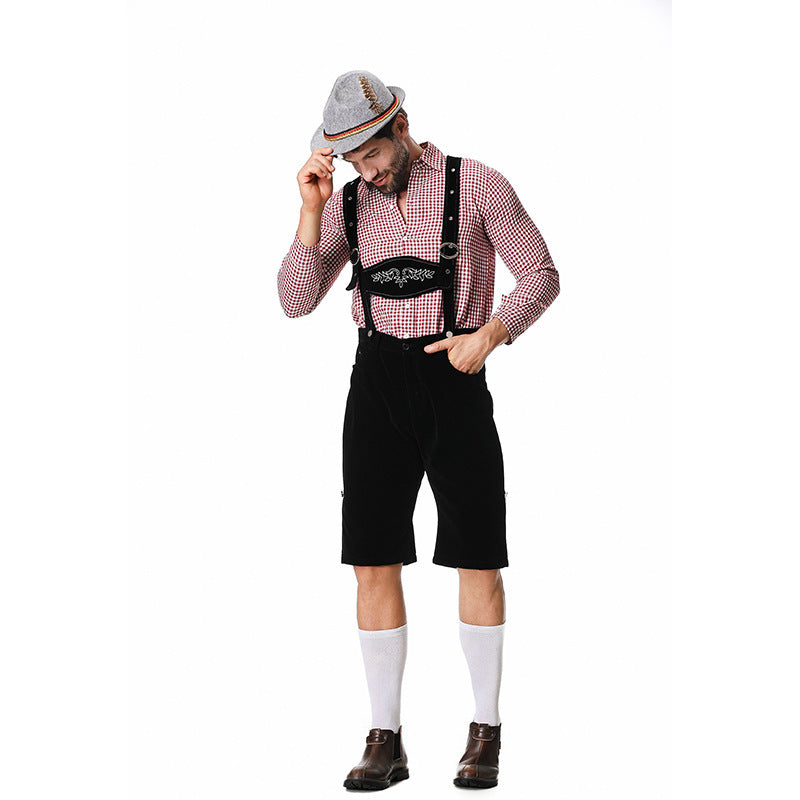 Trachten-Kniebundhose für Herren mit verstellbaren Trägern