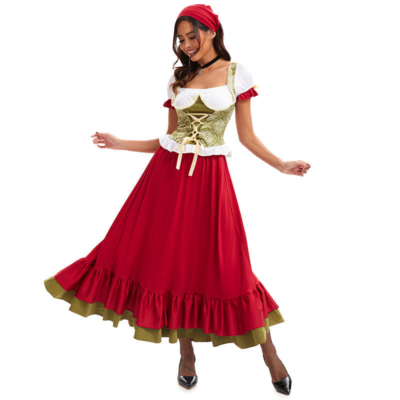 Oktoberfest-Kostüm für Damen mit Puffärmeln und Schnürmieder