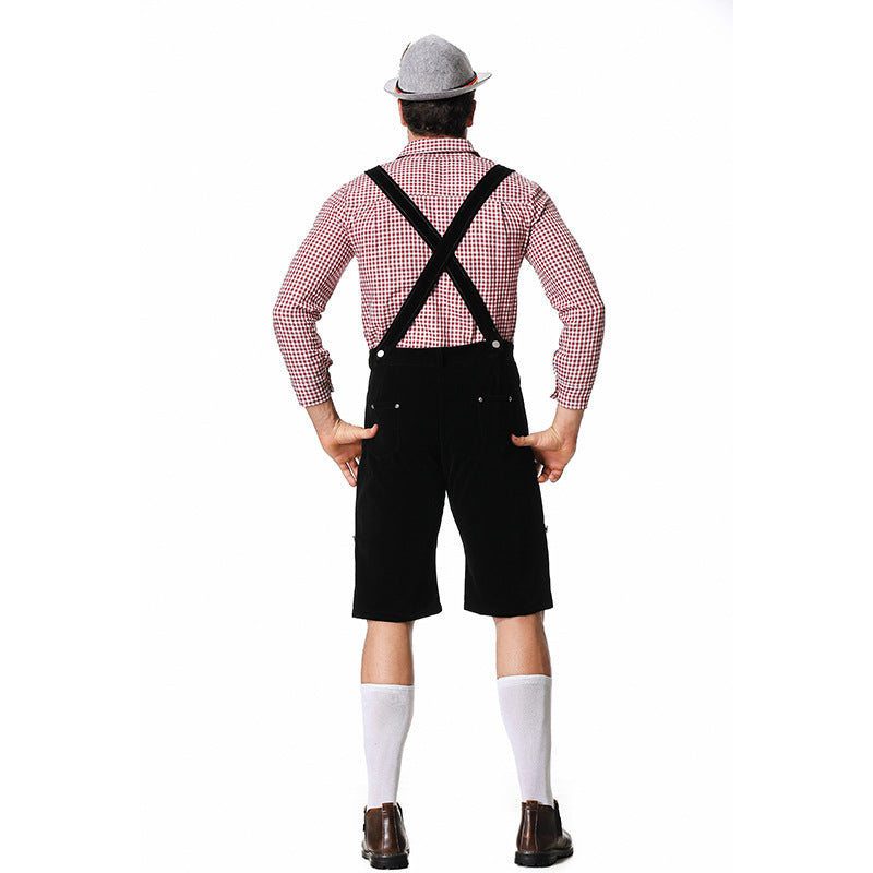 Trachten-Kniebundhose für Herren mit verstellbaren Trägern