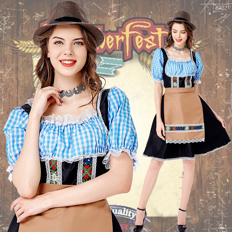Oktoberfest-Dirndl für Damen mit bestickter Schürze