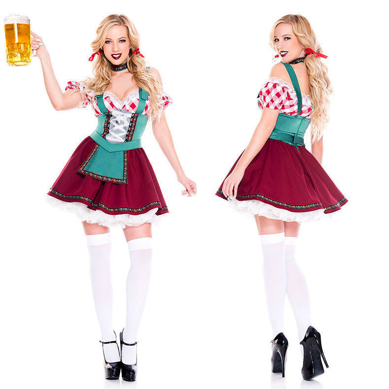 Oktoberfest-Kostüm für Damen mit Puffärmeln und Schürze