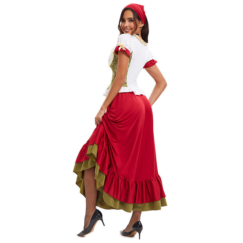 Oktoberfest-Kostüm für Damen mit Puffärmeln und Schnürmieder