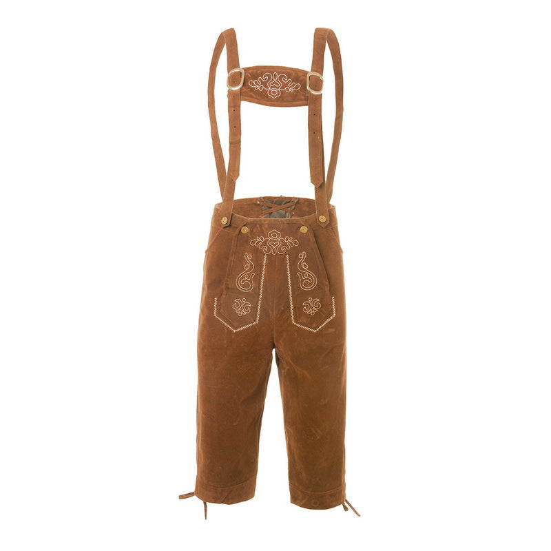 Wildleder-Lederhose für Herren mit Stickerei