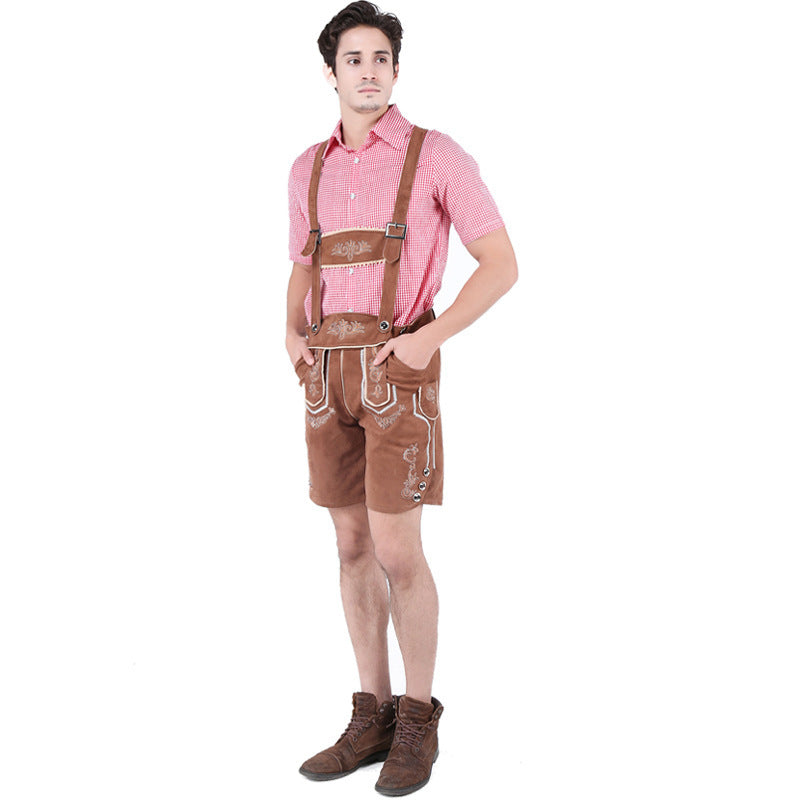 Kurze Trachtenlederhose für Herren mit Latzträgern