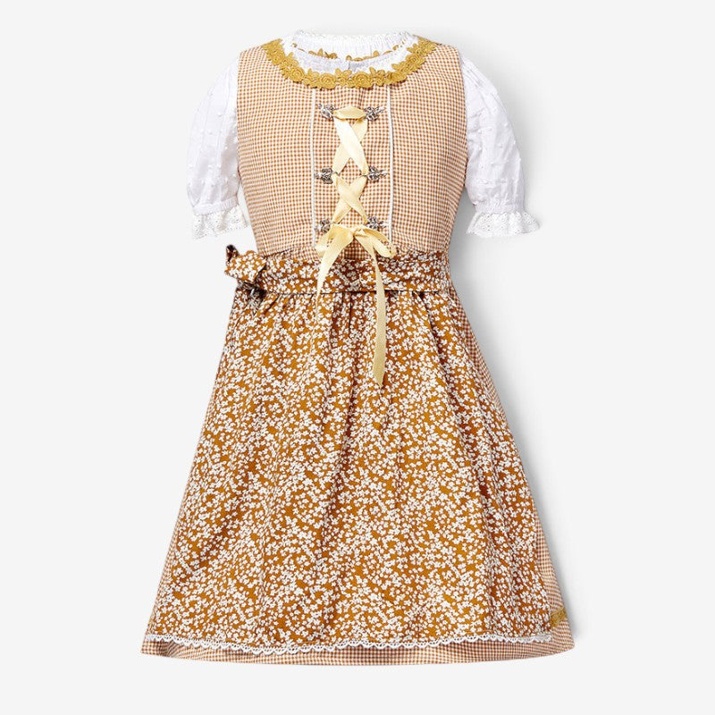 Trachtenkleid für Mädchen mit Schürze und Puffbluse
