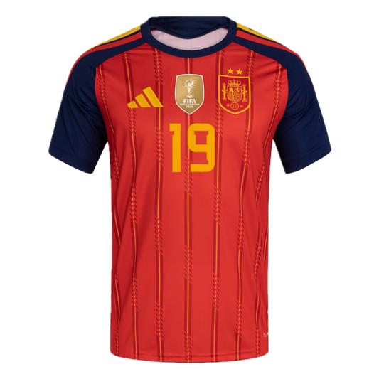 Camiseta local España 2026 LAMINE YAMAL #19 Campeón Mundial 2 Estrellas