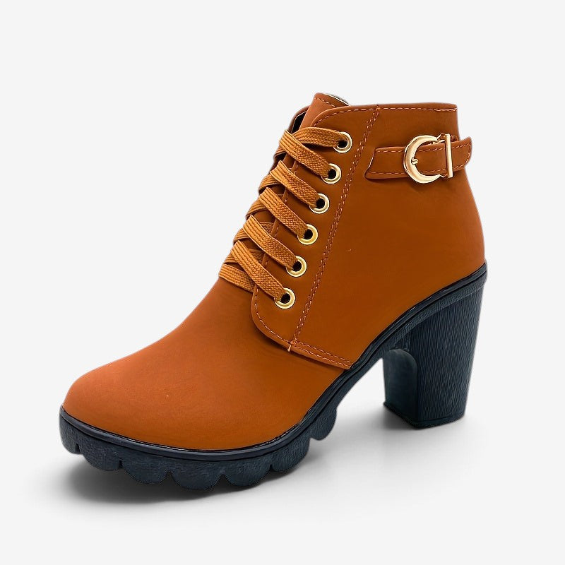 Damen-Schnürstiefelette mit Absatz