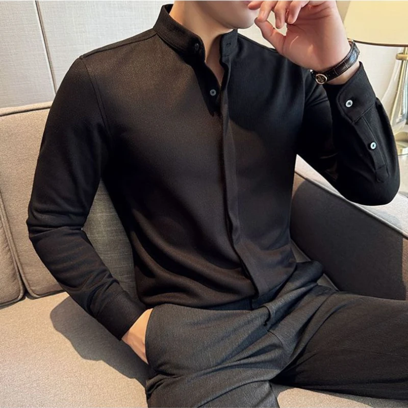 Mandarijn blouse met knoopsluiting