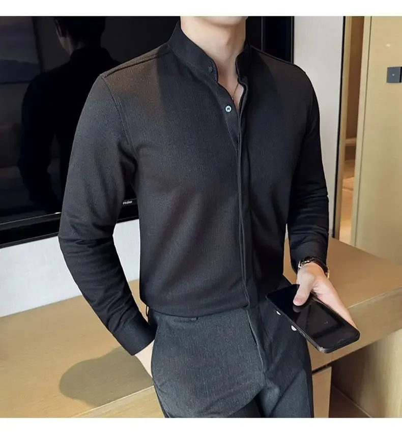 Mandarijn blouse met knoopsluiting