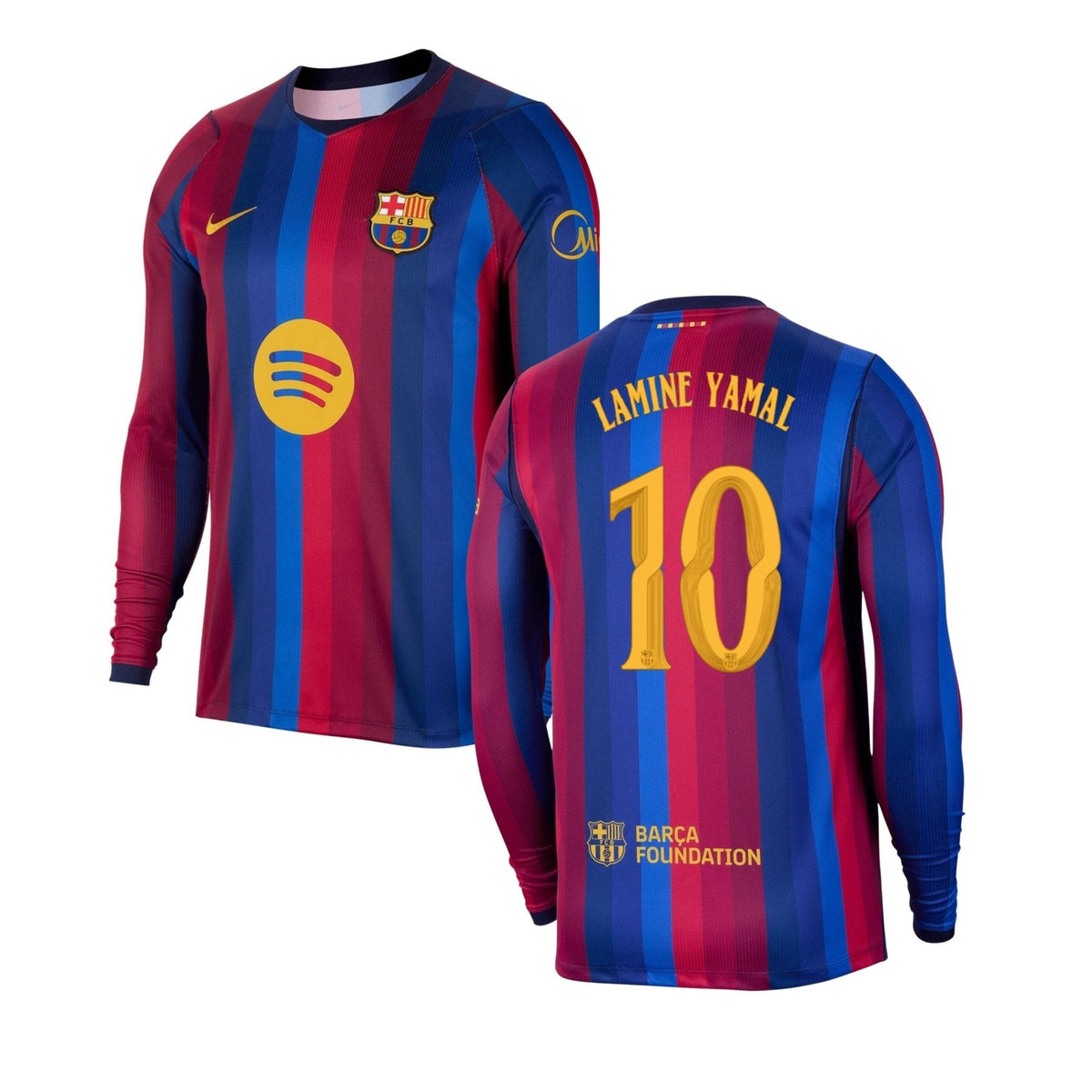 Camiseta local del FC BARCELONA 2026/27 para hombre, manga larga - LAMINE YAMAL 10 (estilo Champions League)
