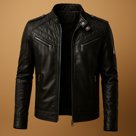 Jasper | Gestepptes Lederjacke mit Stehkragen für Herren