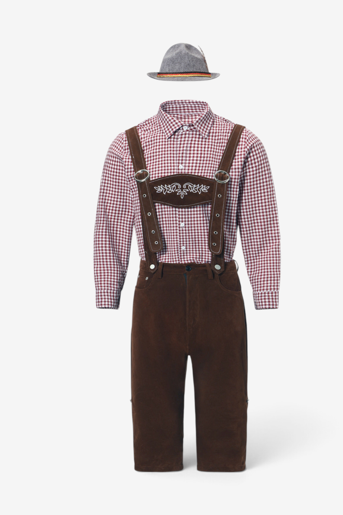 Trachten-Kniebundhose für Herren mit verstellbaren Trägern
