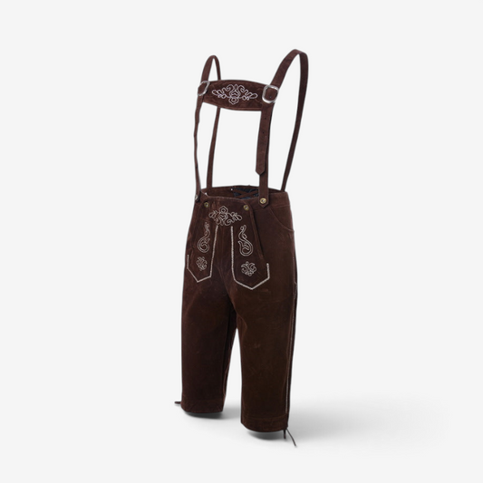Wildleder-Lederhose für Herren mit Stickerei