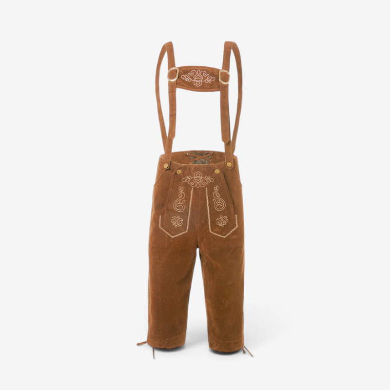 Wildleder-Lederhose für Herren mit Stickerei