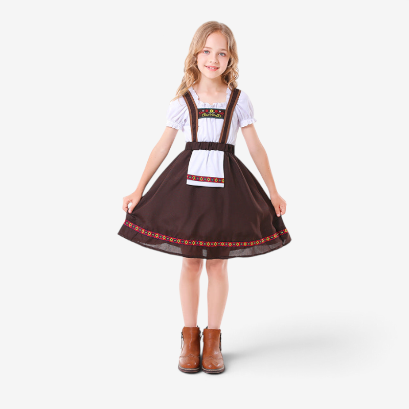 Dirndlkleid für Mädchen mit Schürze und Stickereien