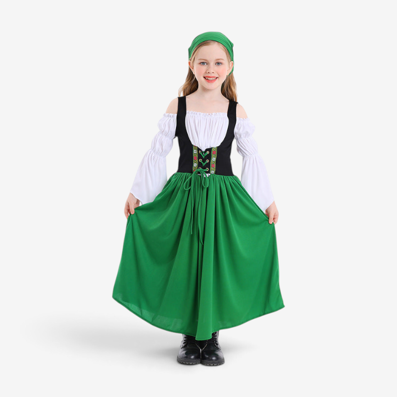 Kostüm für Mädchen im mittelalterlichen Stil mit Schnürmieder