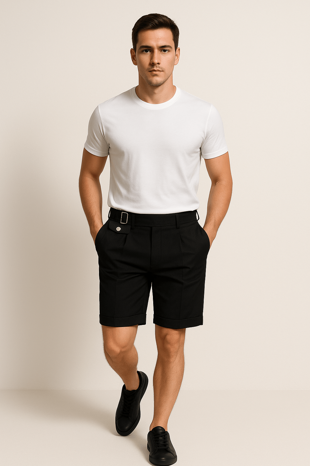 Pantaloncini Plissettati da Uomo con Fibbia Laterale | Stile Estivo Elegante