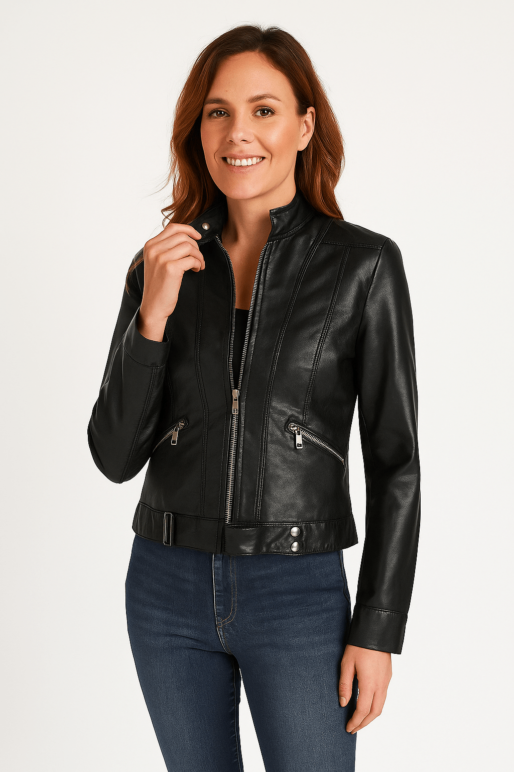 Op maat gemaakte leren jas voor dames | Moeiteloze stijl