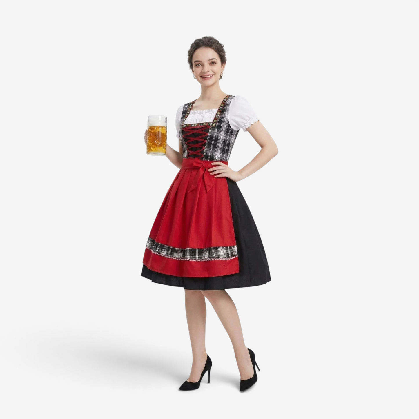 Trachten-Dirndl für Damen mit Schnürung und A-Linie